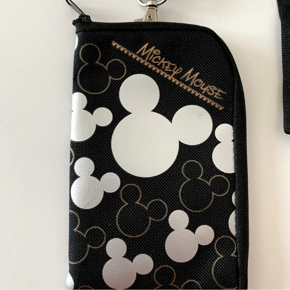 DISNEY Mickey Mouse Drawstring Travel Backpack and Lanyard Zippered Pouch